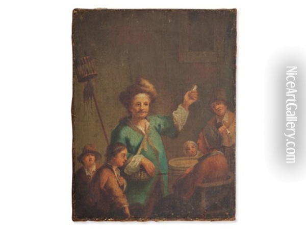 Rat Poison Seller Oil Painting - Johann Georg (Georges) Trautmann
