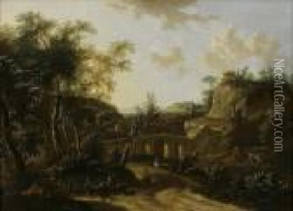 Italian Ruin Oil Painting - Frederick De Moucheron