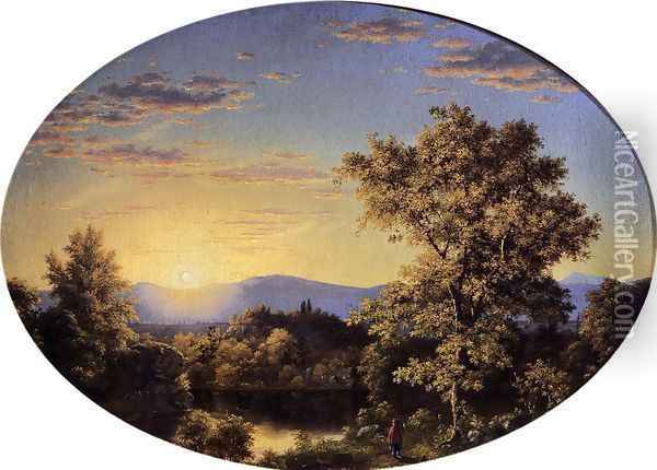 Twilight Among The Mountains Oil Painting - Frederic Edwin Church