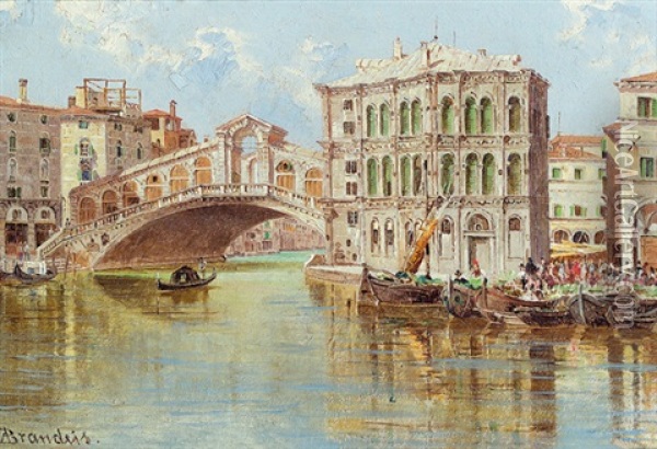 Ponte Di Rialto In Florenz Oil Painting - Antonietta Brandeis
