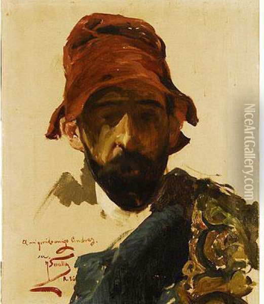 Retrato De Hombre Vestido Con Chaquetilla De Torero Oil Painting - Joaquin Sorolla Y Bastida