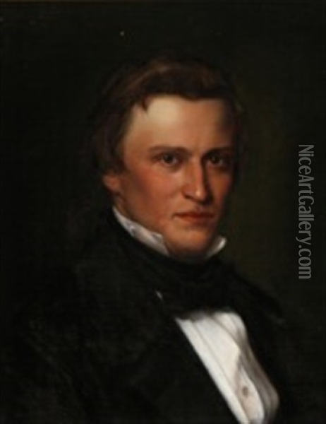 Portrait Of Director And Shipowner Gustav Johannes Sommer (1830-1894) Oil Painting - Carl Heinrich Bloch