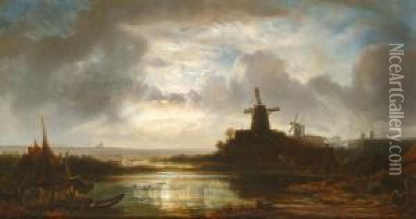 Holdfenyes Taj Szelmalmokkal Oil Painting - Eduard I Schleich