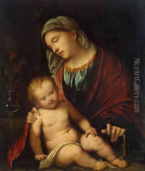 Madonna and Child Oil Painting - Gerolamo Romanino