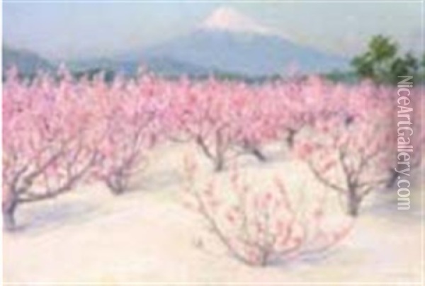 Mount Fuji In Spring Oil Painting - Saburosuke Okada