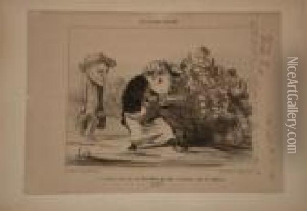 Les Raisins Malades Oil Painting - Honore Daumier