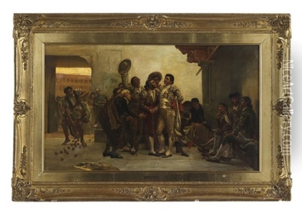 Before The Bullfight Oil Painting - John Haynes-Williams