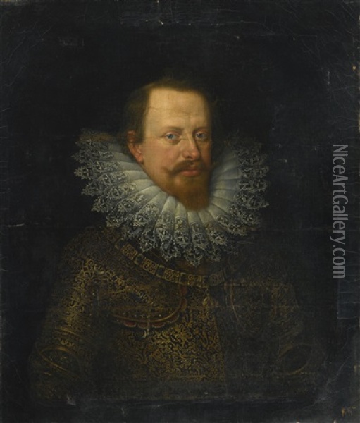 Portrait Of Vincenzo Gonzaga, Duke Of Mantua (1562-1612) Oil Painting - Frans Pourbus the younger