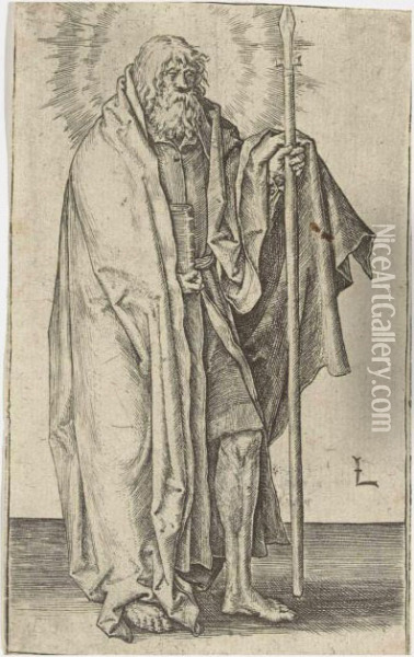 Christ And The Apostles Oil Painting - Lucas Van Leyden