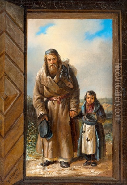 Beggars Oil Painting - Vasili Fedorovich (George Wilhelm) Timm