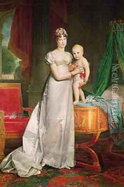 Marie Louise 1791-1847 and the King of Rome 1811-32 Oil Painting - Baron Francois Gerard