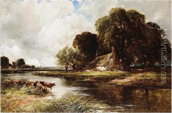 Cottage By The River Oil Painting - Edmund Morison Wimperis