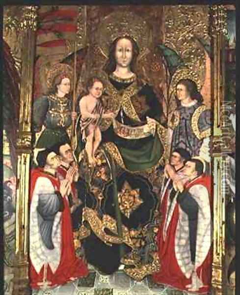 Madonna and Child central panel of the Paeria Altarpiece dedicated to St Michael Oil Painting - Jaime Ferrer II
