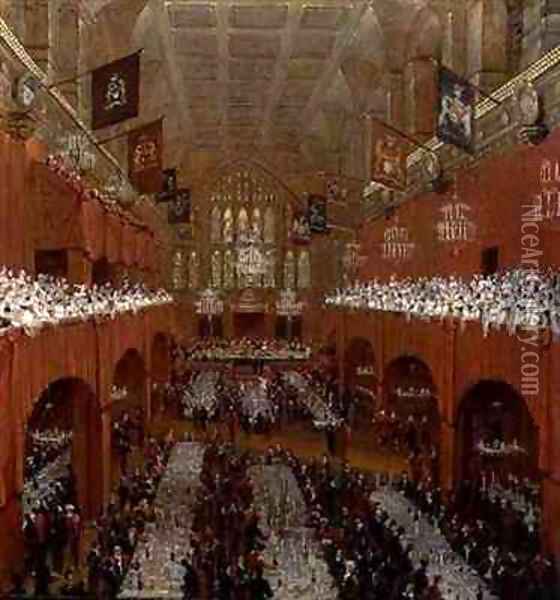 Banquet at Guildhall Oil Painting - William Daniell RA