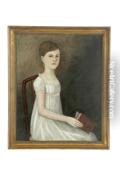 Portrait Of A Young Girl Oil Painting - Ammi Phillips