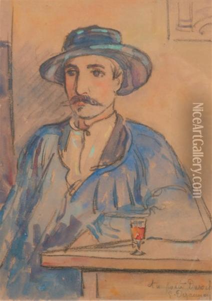 Portrait Du Poete Durocher Oil Painting - Emile Alfred Dezaunay