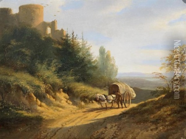 De Paardenkoets Oil Painting - Albertus Verhoesen