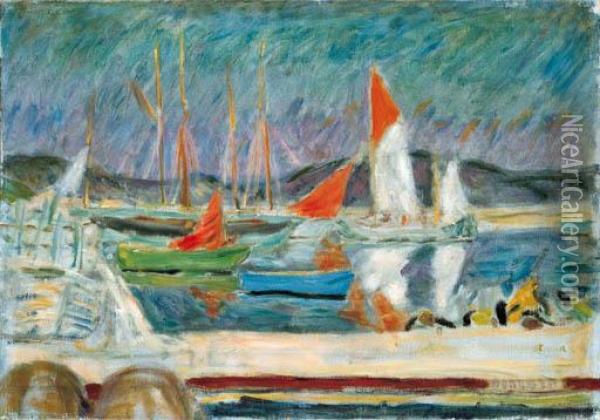 Bateaux Au Port, Le Cannet Oil Painting - Pierre Bonnard