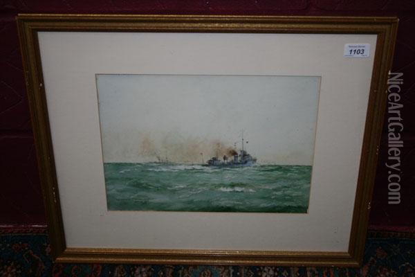 Naval Manoeuvers Oil Painting - William Minshall Birchall