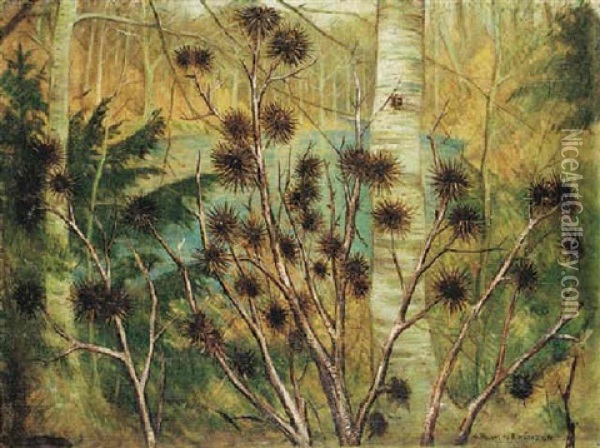 Woodland Landscape Oil Painting - Christopher Richard Wynne Nevinson