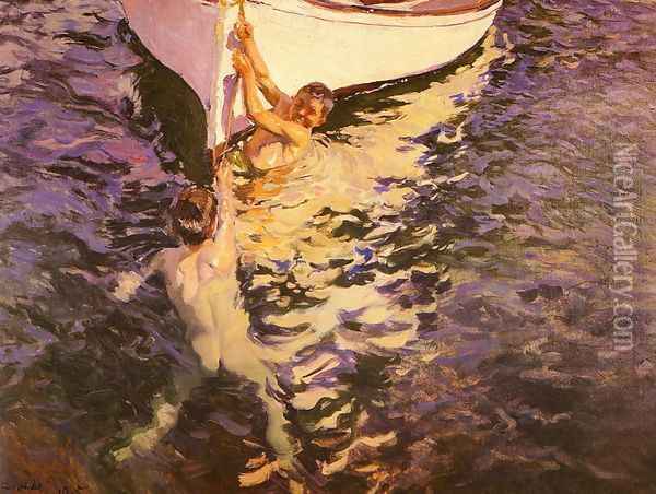 El bote blanco (The White Boat) Oil Painting - Joaquin Sorolla Y Bastida