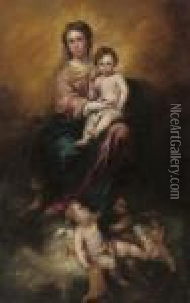 The Madonna Of The Rosary Oil Painting - Bartolome Esteban Murillo