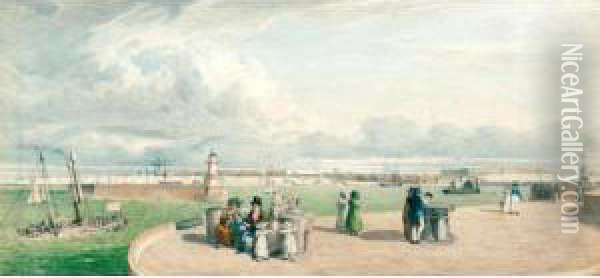 Ramsgate Harbour, Kent Oil Painting - Robert Blemmell Schnebbelie