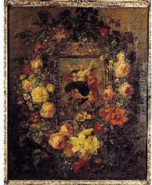 Madonne A La Couronne De Fleurs Oil Painting - Etienne Adolphe Piot