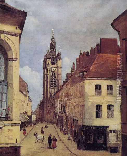 The Belfry of Douai, 1871 Oil Painting - Jean-Baptiste-Camille Corot