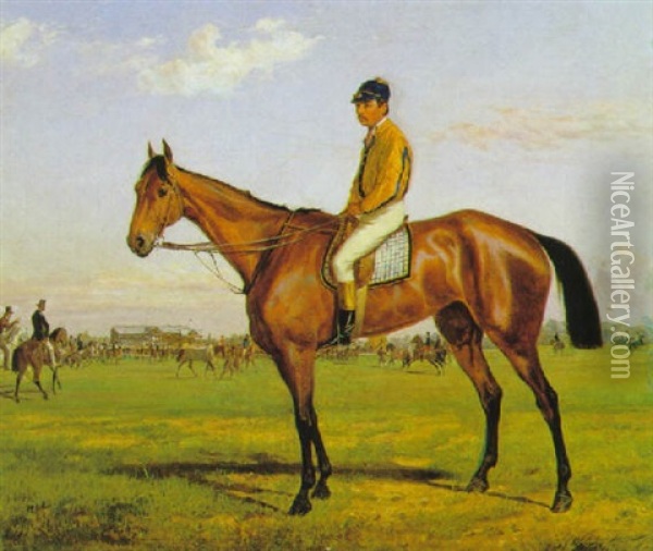 Jockey Mit Pferd Canace Oil Painting - Wilhelm M. Richter
