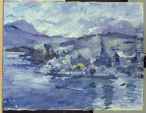 Afternoon on Lake Lucerne, 1924 Oil Painting - Lovis (Franz Heinrich Louis) Corinth