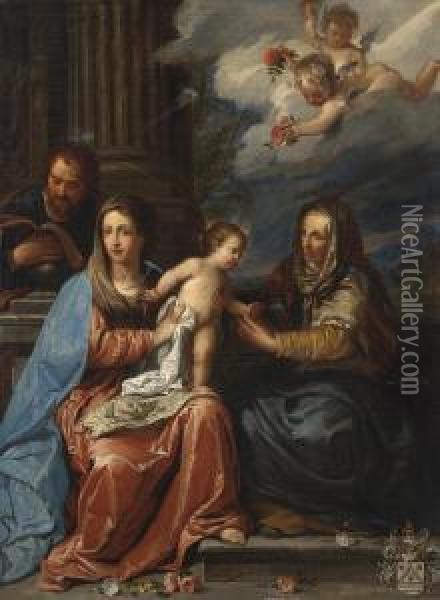 The Holy Family With Saint Anne Oil Painting - Jan Erasmus Ceder Quellinus