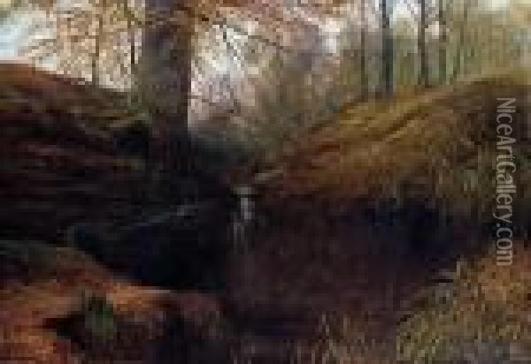 In Bolton Woods, Autumn Oil Painting - William Mellor