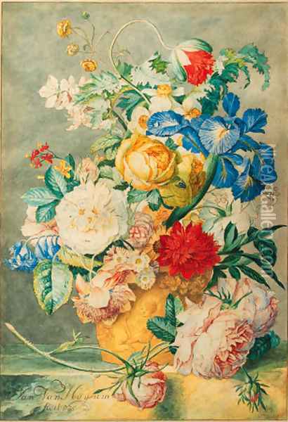 Flowers Oil Painting - Cornelis Ploos Van Amstel