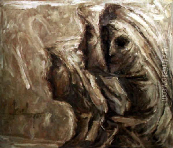 Mujeres Oil Painting - Fidelio Ponce De Leon