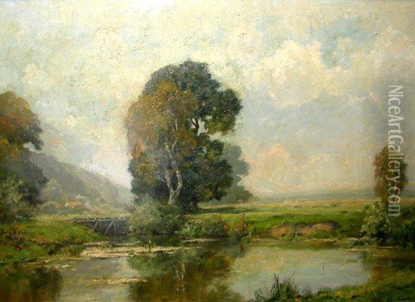 Munchen. Landschaftsmaler In Munchen Oil Painting - Oscar Leu