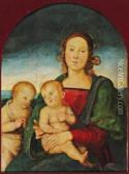 Vierge A L'enfant Et Saint Jean Baptiste Oil Painting - Pietro Perugino