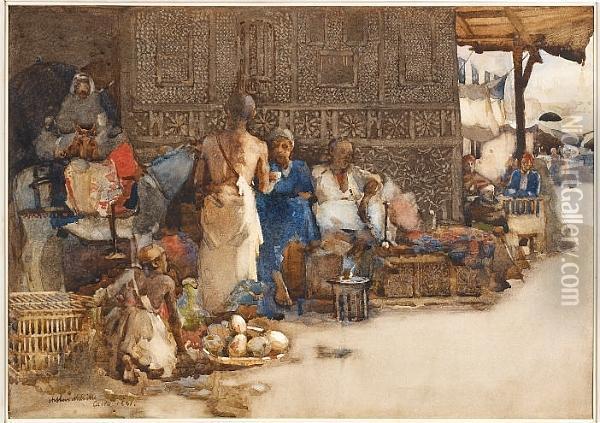 Cairo Coffee Stall Oil Painting - Arthur Melville