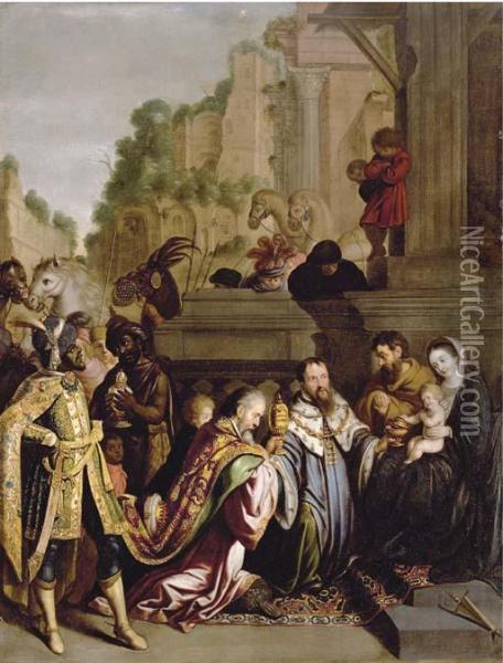 The Adoration Of The Magi Oil Painting - Pietro De Lignis
