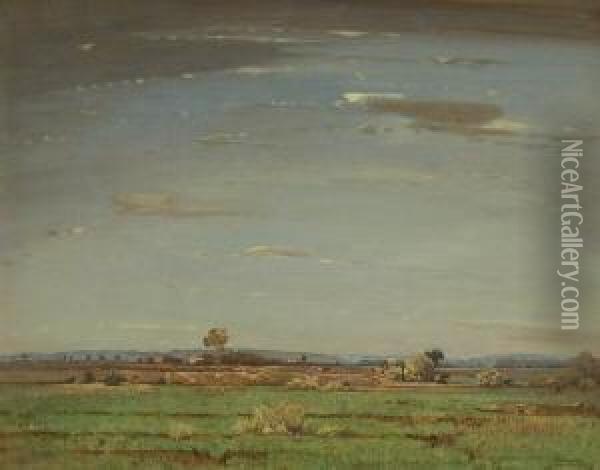 Moorlandschaft. Oil Painting - Toni, Anton Von Stadler