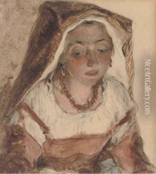 A young Italian peasant girl Oil Painting - John Phillip
