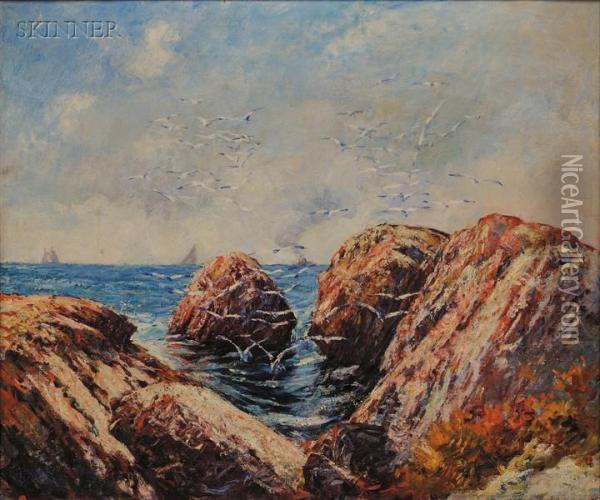 Coastal View/possibly Swampscott, Massachusetts Oil Painting - Philip Little