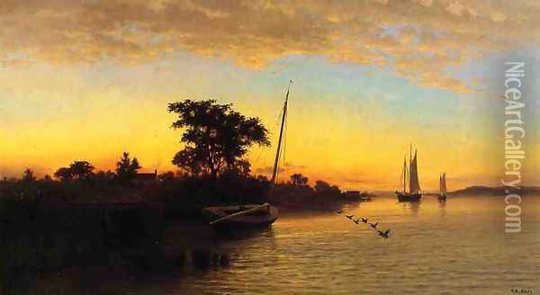 Sunset Oil Painting - Francis Augustus Silva