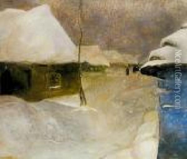 Padajacy Snieg, 1907 R. Oil Painting - Henryk Szczyglinski