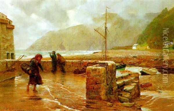Lynmouth Oil Painting - George Hillyard Swinstead