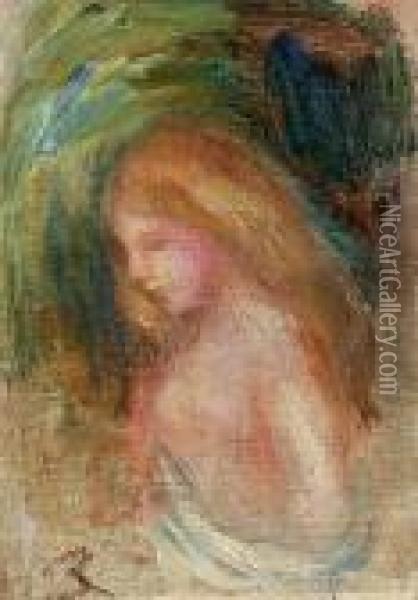 Nu En Buste Oil Painting - Pierre Auguste Renoir