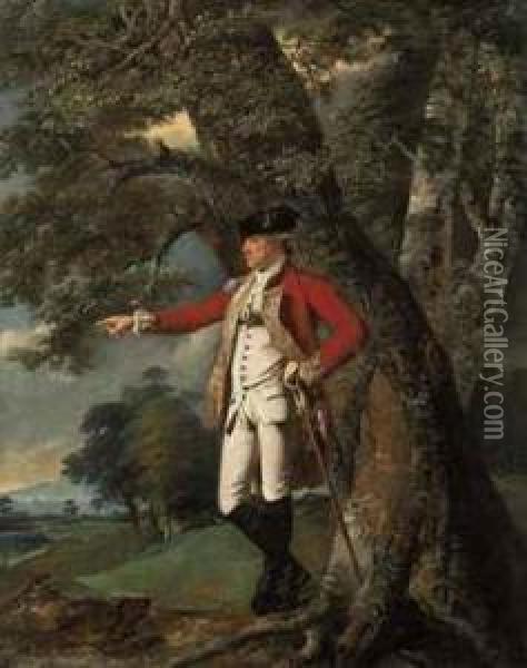 Portrait Of Colonel Charles Heathcote Oil Painting - Josepf Wright Of Derby