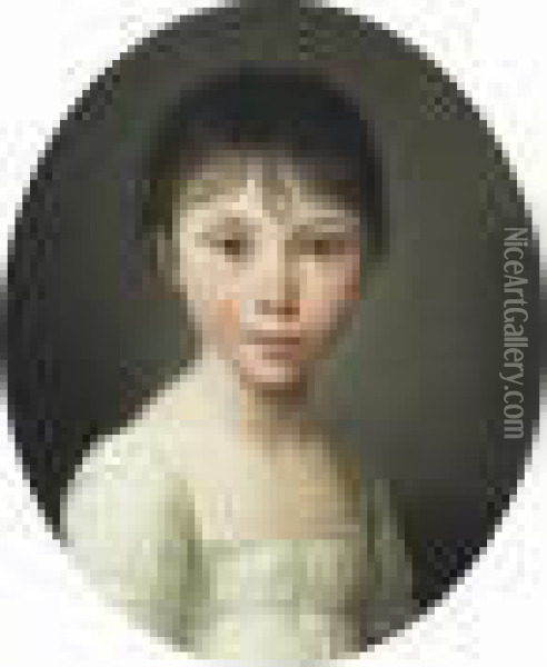 Portrait De Jeune Fille Oil Painting - Louis Leopold Boilly