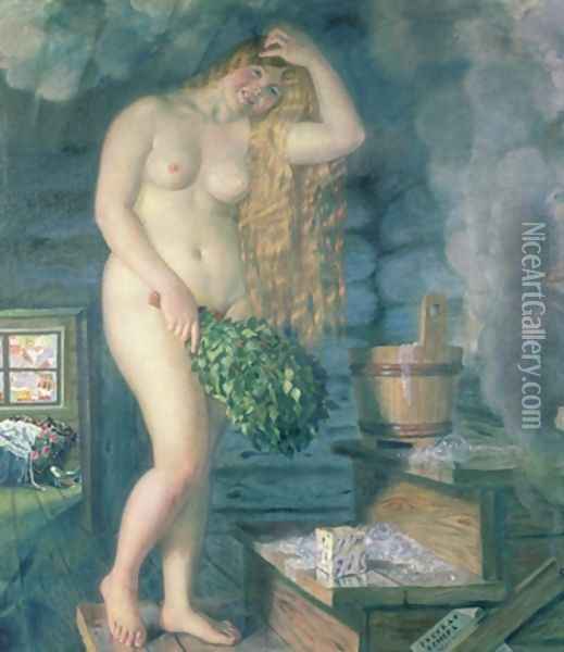 Russian Venus Oil Painting - Boris Kustodiev