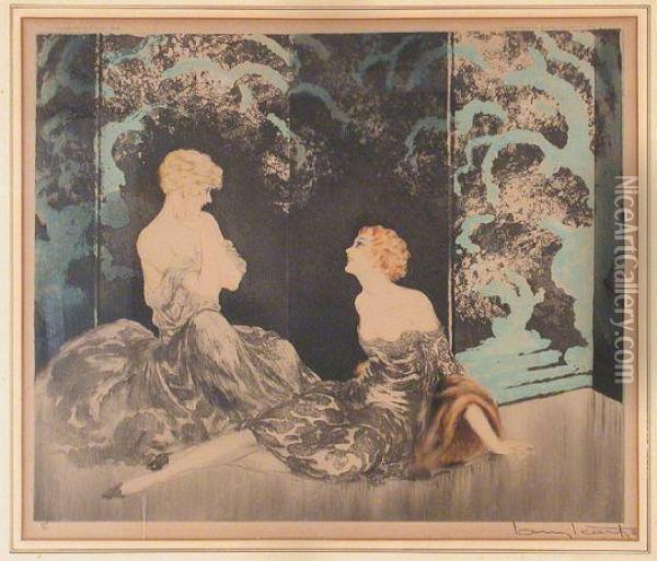 Intimacy Oil Painting - Louis Icart